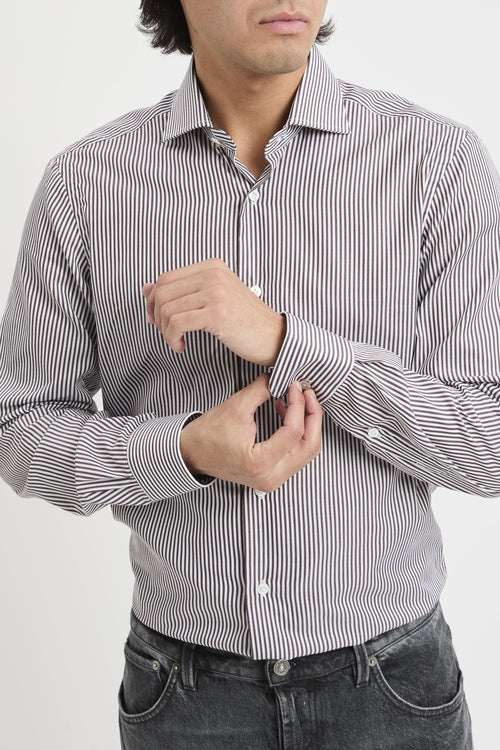 Camicia rigata in cotone