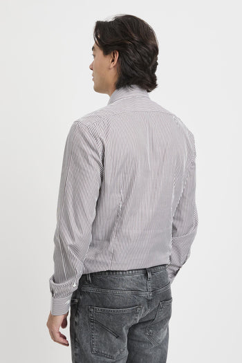 Camicia rigata in cotone - 7
