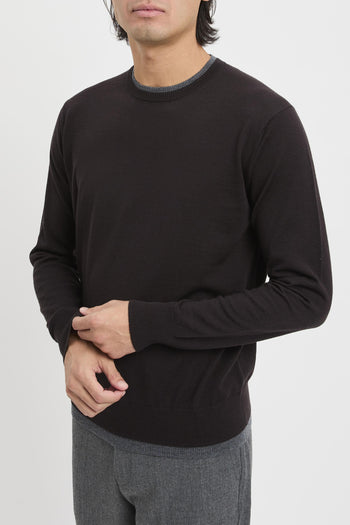 Maglia girocollo con profili a contrasto - 2