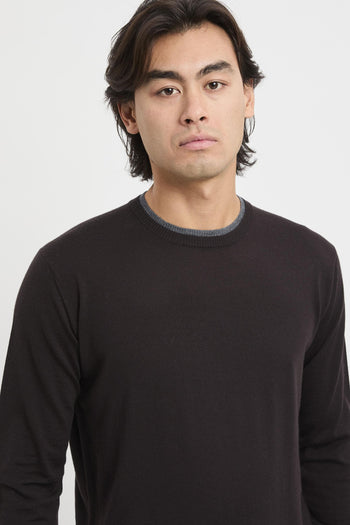 Maglia girocollo con profili a contrasto - 5