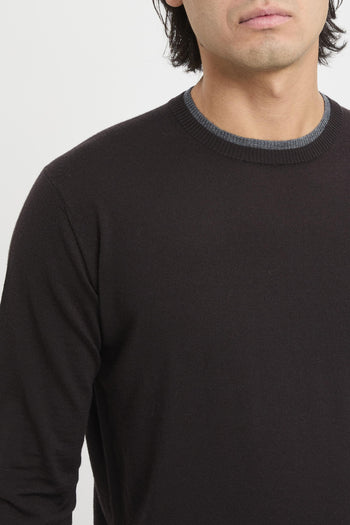 Maglia girocollo con profili a contrasto - 6