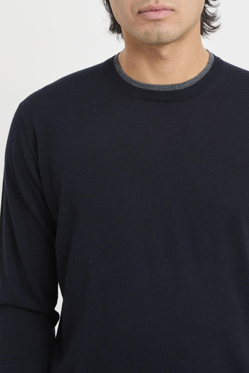 Maglia girocollo con profili a contrasto - 6