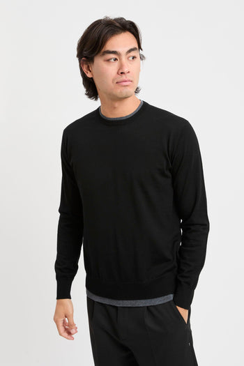 Maglia girocollo con profili a contrasto - 2