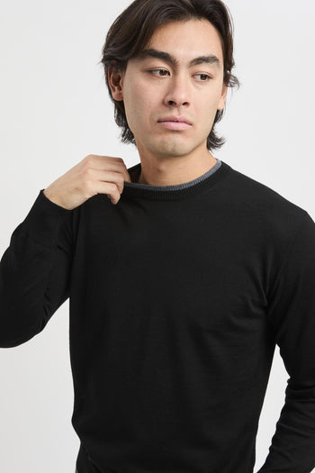 Maglia girocollo con profili a contrasto - 3