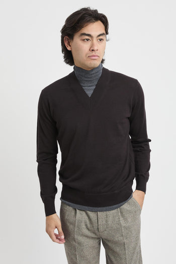 Maglia dolcevita con scollo a V - 2