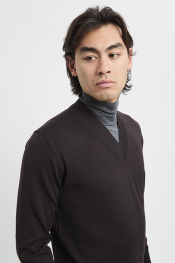 Maglia dolcevita con scollo a V - 6