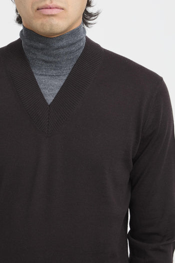 Maglia dolcevita con scollo a V - 7