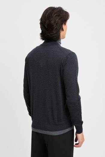 Maglia dolcevita con scollo a V - 5