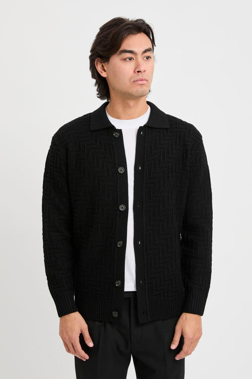 Cardigan punto diagonale