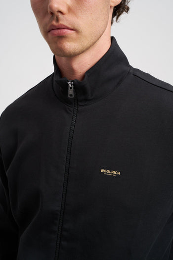 Felpa full-zip a collo alto in misto cotone interlock con logo - 2