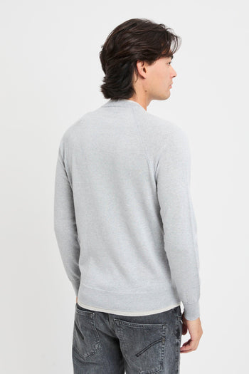 Maglia girocollo con profili a contrasto - 5