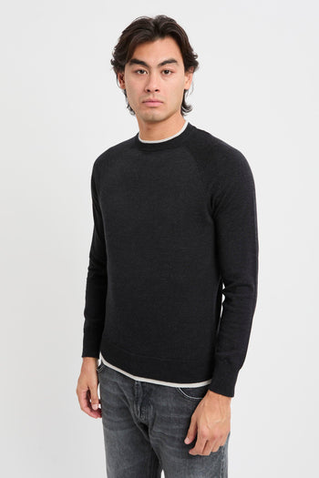 Maglia girocollo con profili a contrasto - 2