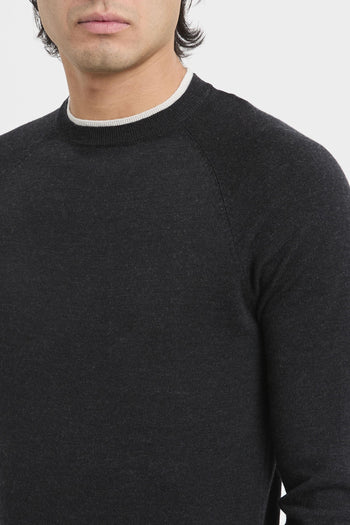 Maglia girocollo con profili a contrasto - 3