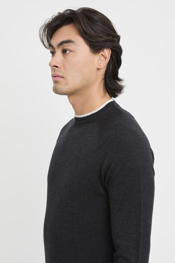 Maglia girocollo con profili a contrasto - 5