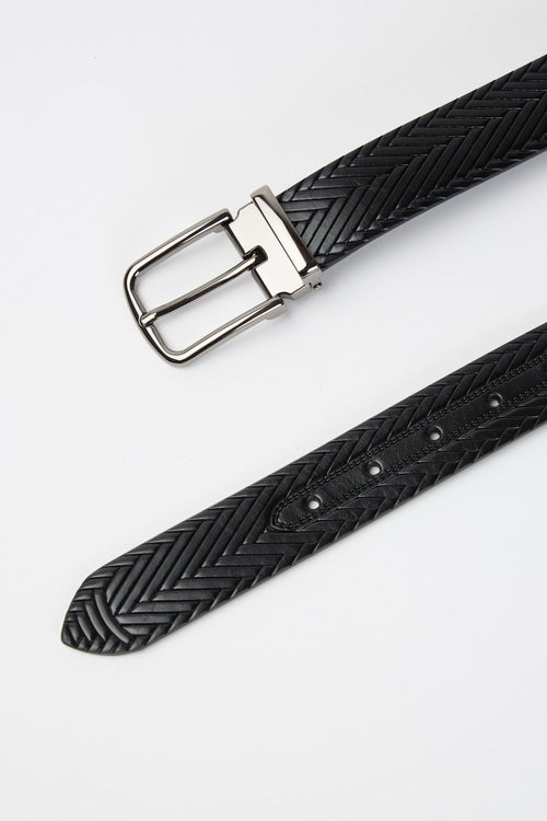 Cintura in pelle stampa intreccio