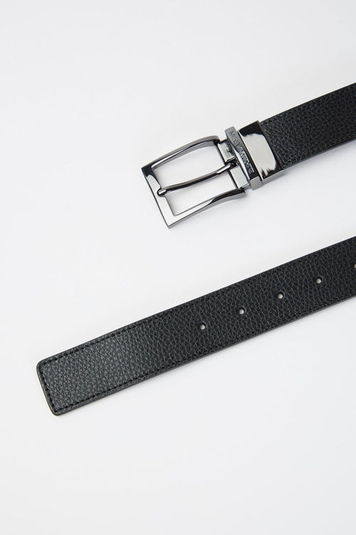 Cintura reversibile in pelle stampa palmellata