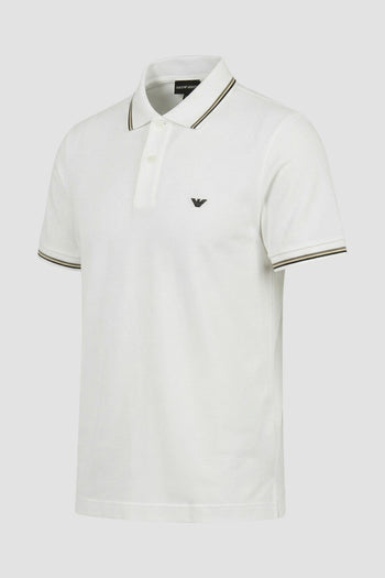 Polo slim fit in piquet stretch con micro Eagle - 2