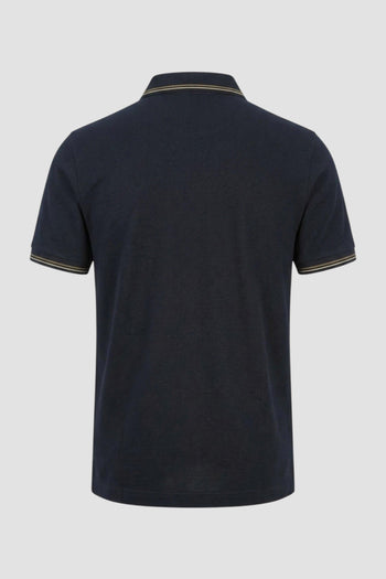 Polo slim fit in piquet stretch con micro Eagle - 3