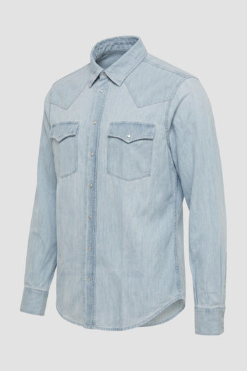 Camicia texana regular in denim - 2