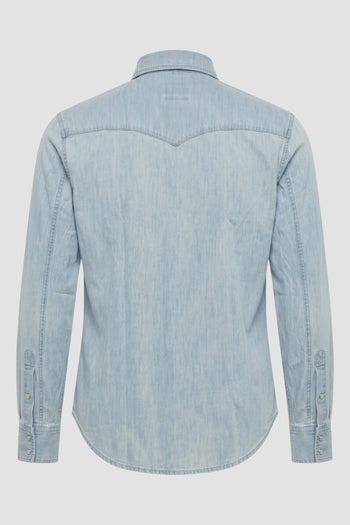 Camicia texana regular in denim - 3
