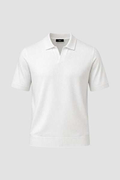 Polo in jersey knit effect