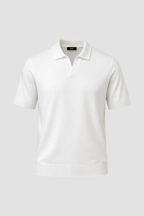 Polo in jersey knit effect