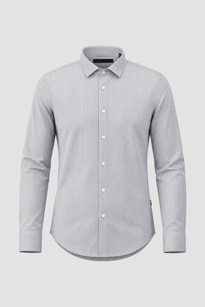 Oxford Jacquard Stripe Open Shirt