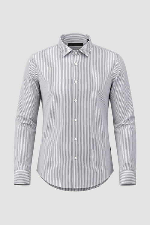 Oxford Jacquard Stripe Open Shirt