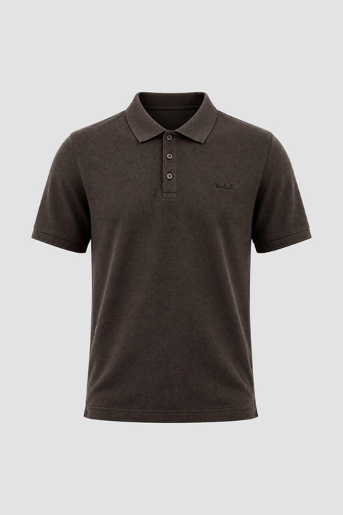 Polo Mackinack in piqué di cotone elasticizzato tinta in capo