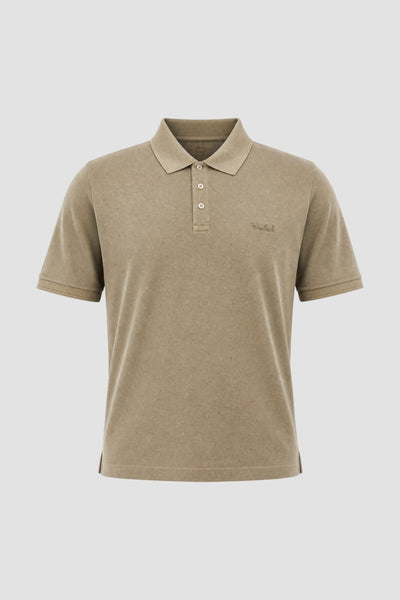 Polo Mackinack in piqué di cotone elasticizzato tinta in capo