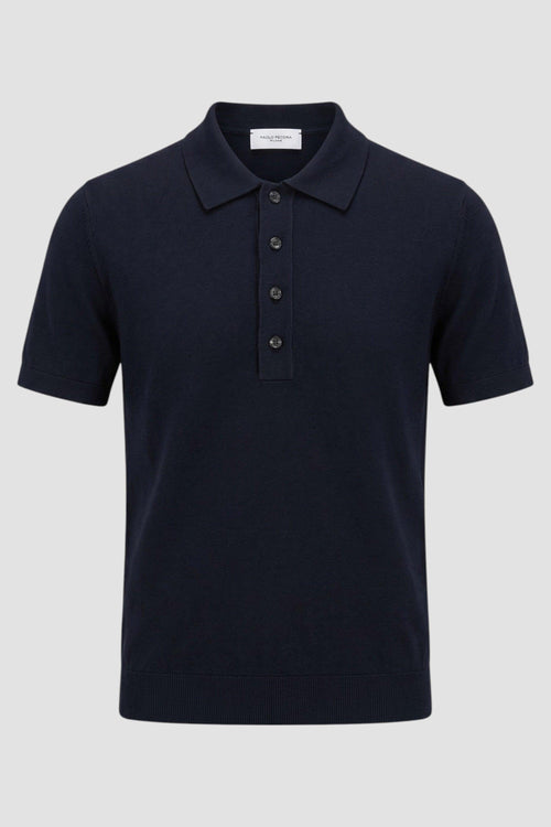 Maglia a polo in seta e cotone