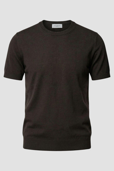 Maglia girocollo in seta e cotone