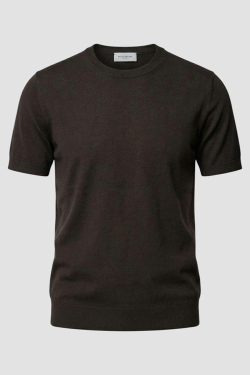 Maglia girocollo in seta e cotone