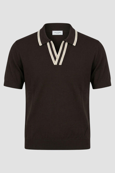 Maglia a polo in seta e cotone