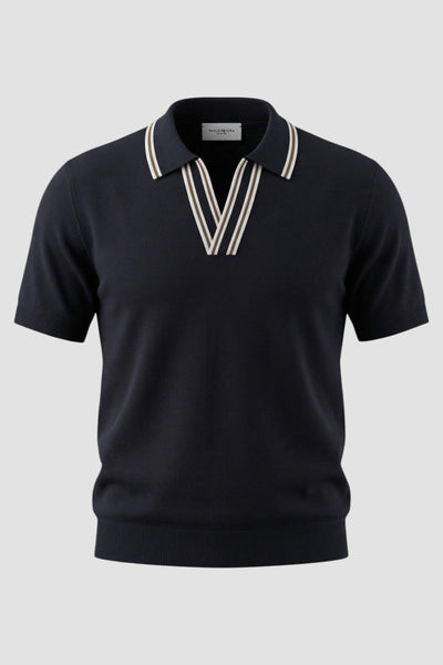 Maglia a polo in seta e cotone