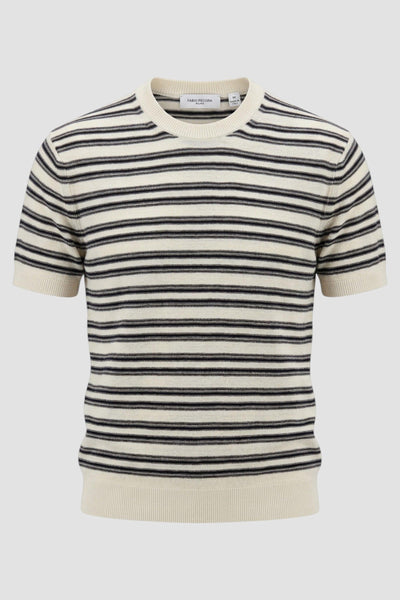 Maglia girocollo in seta a righe