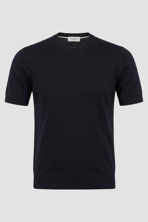Maglia girocollo in seta e cotone
