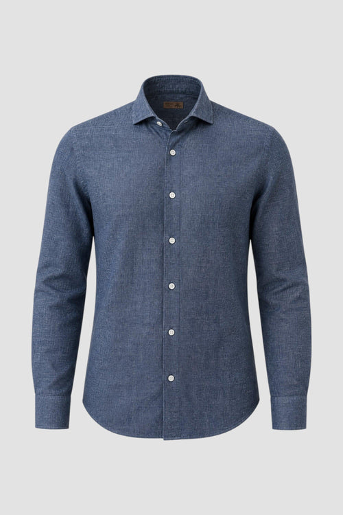 Camicia in lino e cotone denim