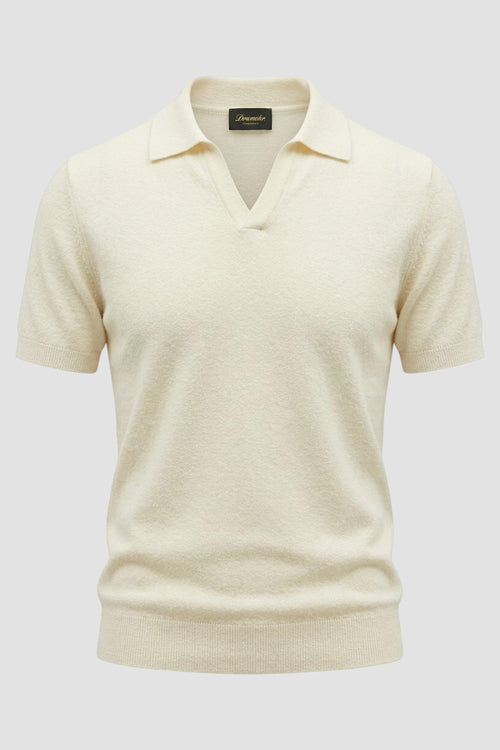 Polo in maglia con scollo a V