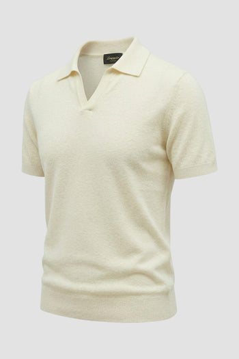 Polo in maglia con scollo a V - 2