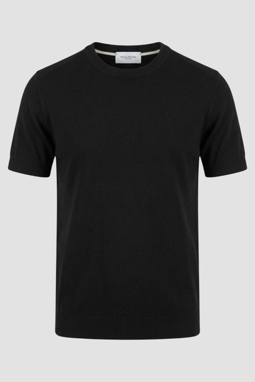 Maglia girocollo in seta e cotone