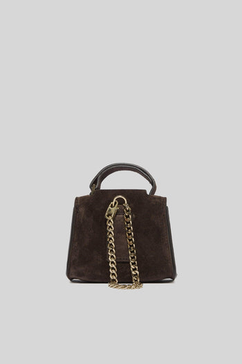 Charm Mini Sveva Peach In Suede Testa Di Moro Donna - 3