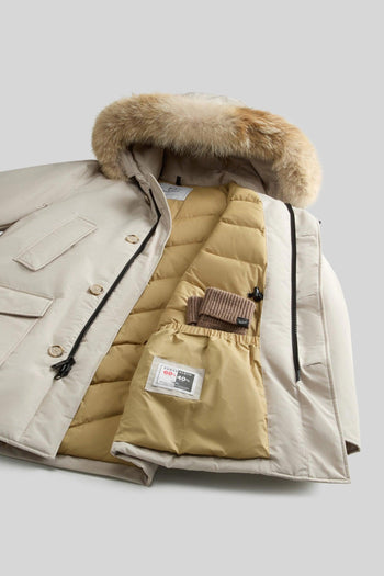 Arctic Parka In Ramar Cloth Con Pelliccia Removibile Bianco Off Uomo - 6
