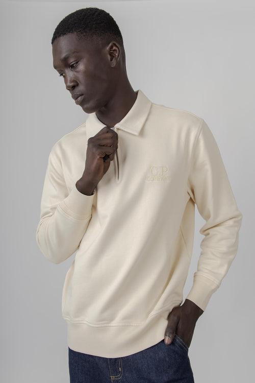 Felpa Polo Diagonal Raised Bianco Off Uomo