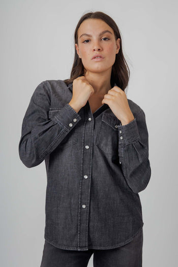 Camicia Denim Texana Mulberry Nero Donna - 2