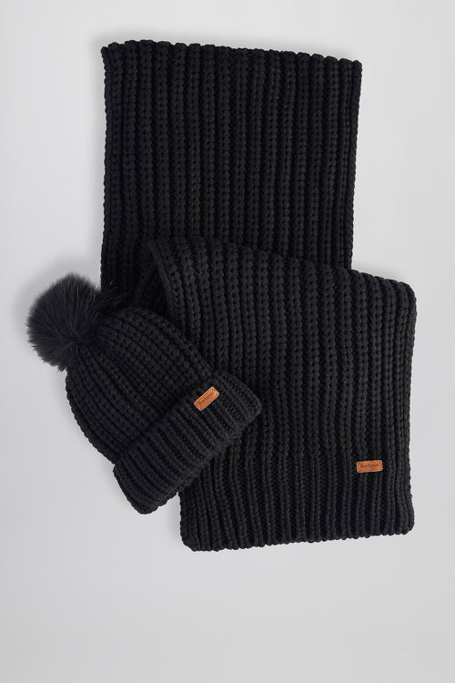 Saltburn Set Beanie & Sciarpa Nero Donna