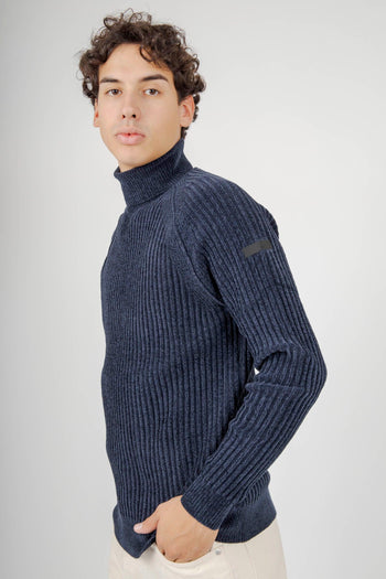 Maglia Velvet Rave Turtleneck Blu Scuro Uomo - 5