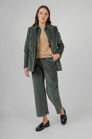 Pantalone Due Velluto Verde Donna - 6