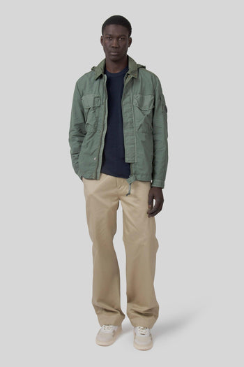 Overshirt Flatt Nylon Mixed Goggle Verde Uomo - 2