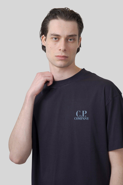 T-shirt 30/1 Jersey Printed Graphics Blu Uomo